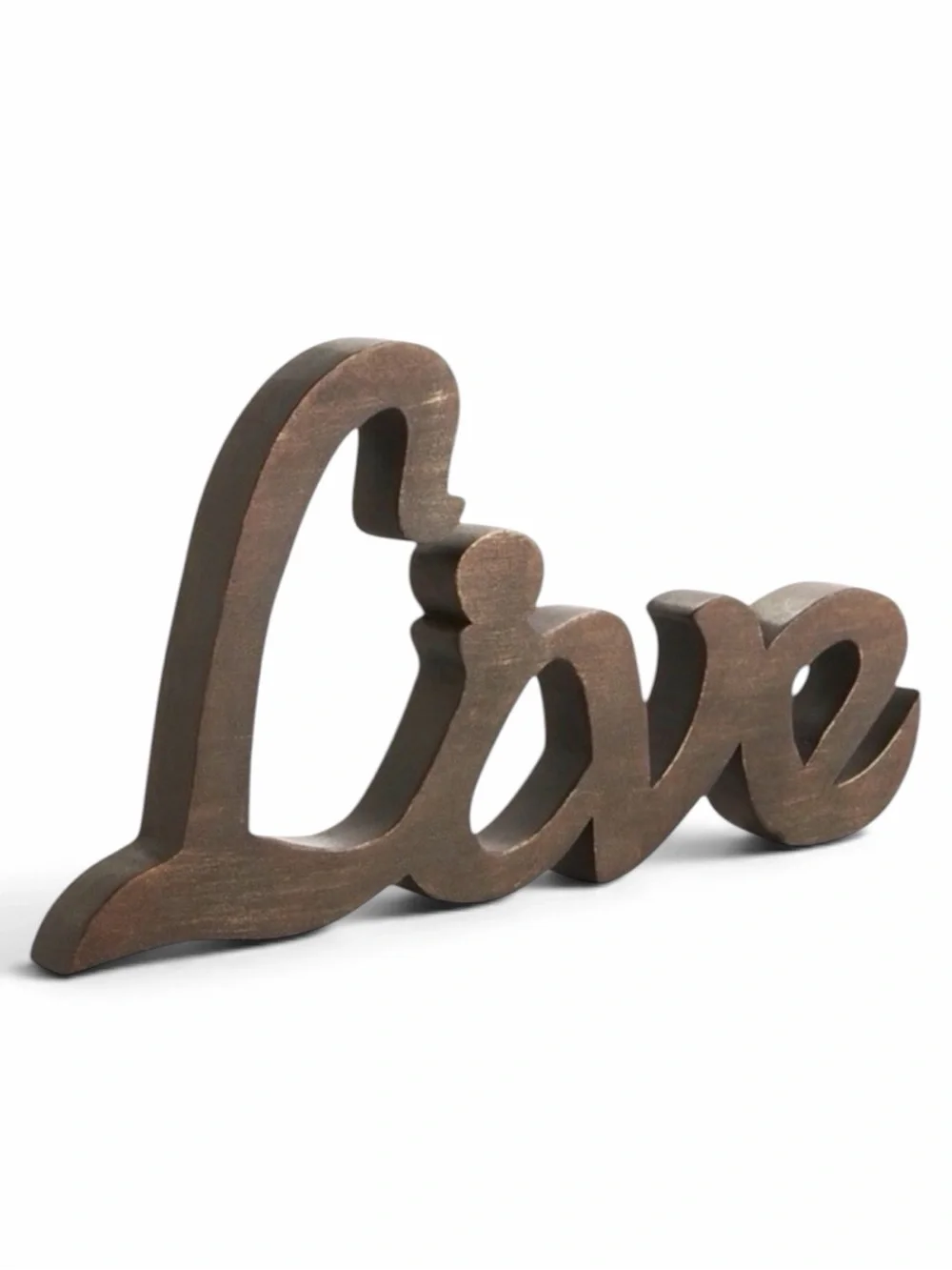 Pier 1 Imports Dark Brown Large Solid Wood “Live” Freestanding Sign